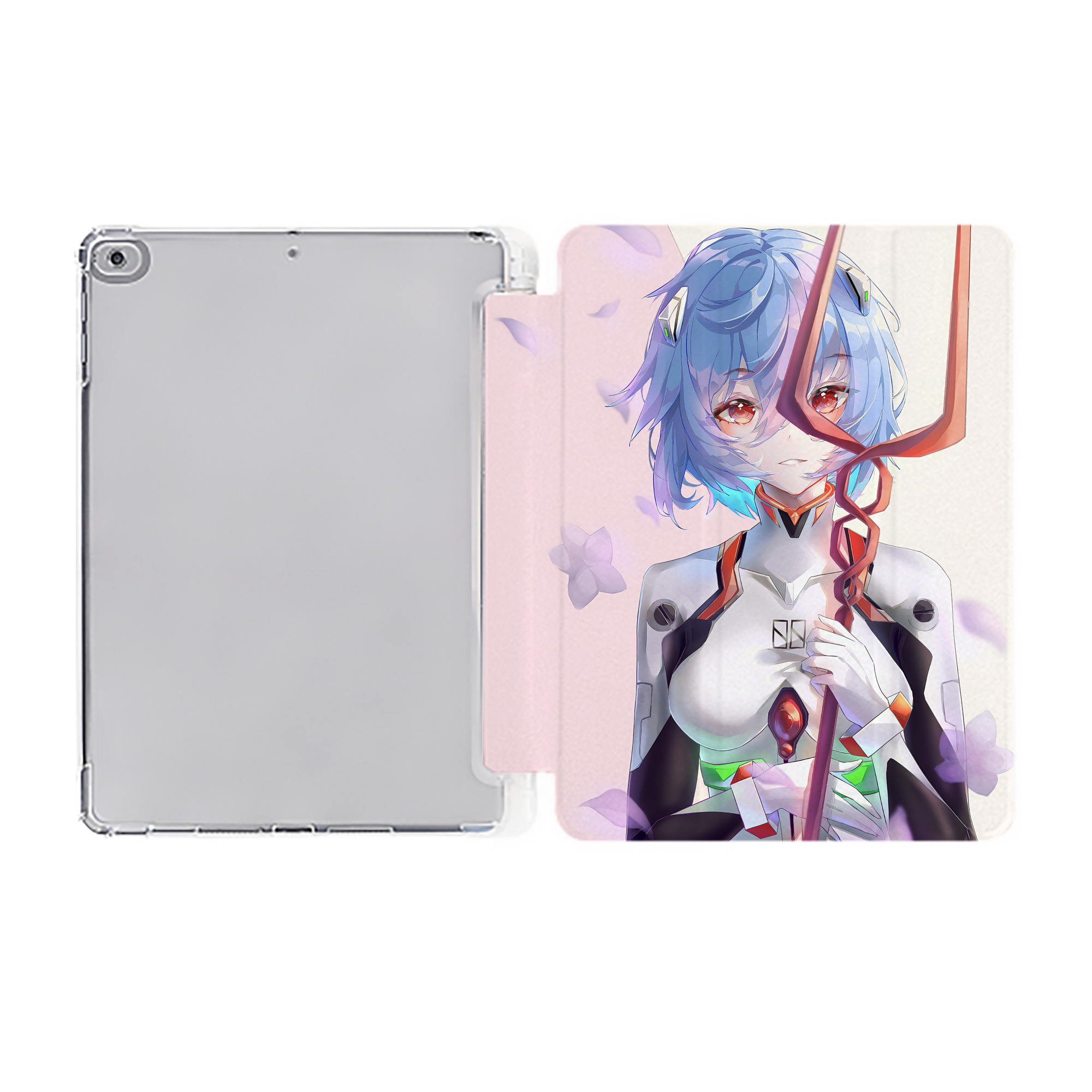 （画像用） EVA 新世紀エヴァンゲリオン IPad ケース ペン収納付き 三つ折りスタンド PUレザー×シリコン 対応機種9.5/10.5/10.9インチ